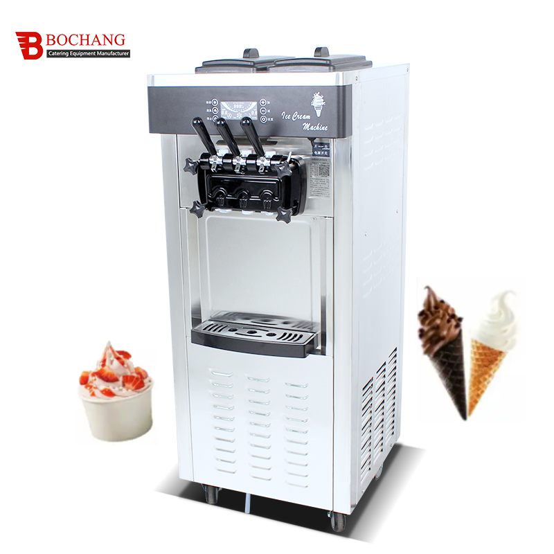 Commercial Automatic Three Flavor Soft Ice Cream Maker Equipment 25 Liters Ice Cream Machine