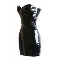 S-XXL femmes gothique PVC cuir robe hors épaule moulante Catsuit fermeture éclair pour Bondage fétiche Clubwear pôle danse gonflable PU