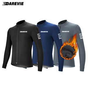 Maillot de cyclisme d'hiver Darevie pour <span class=keywords><strong>homme</strong></span>, vêtements de vélo en polaire thermique, vêtements de sport <span class=keywords><strong>VTT</strong></span>, hauts à manches longues chauds, <span class=keywords><strong>veste</strong></span> de vélo de route - Product Image 1