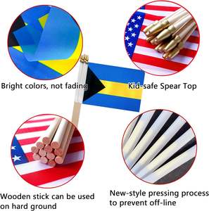 Drapeau de main de Saint Kitts et Nevis de 14x21 cm-<span class=keywords><strong>Mini</strong></span> drapeau de bâton en polyester durable Impression numérique vibrante pour défilés, sports et événements - Product Image 4