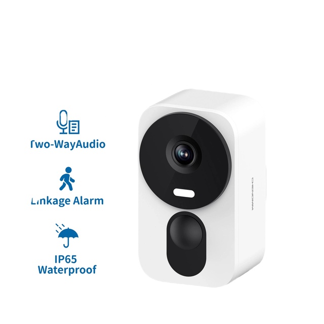4MP 2K Wireless Battery IP Camera with Wide Angle Two-Way Audio Night Vision Cloud Storage Indoor/Outdoor Use CMOS Sensor