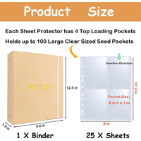 Binder Penyimpanan Biji Kulit PU Grosir Harga Grosir Logo Kustom Pengatur Paket Biji untuk Pecinta Kebun