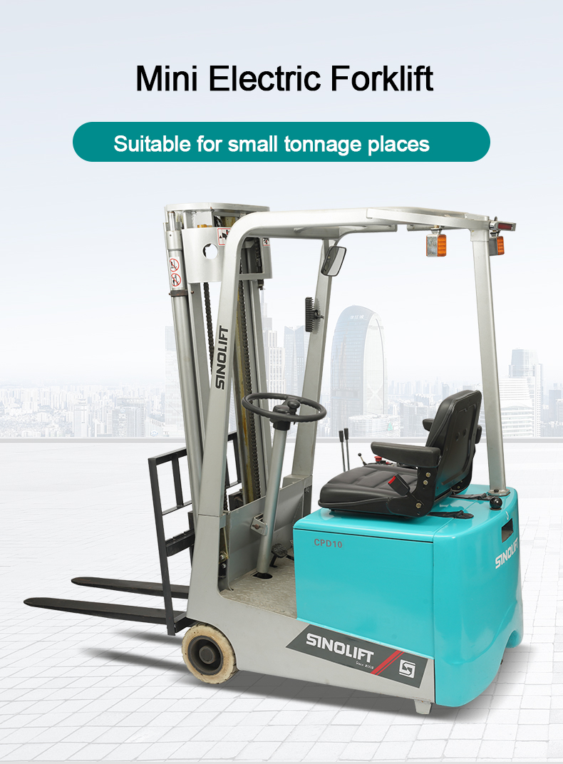 Sinolift CPD10F mini Electric walking and lifting counterbalanced forklift