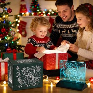 Lampe de chevet en acrylique compacte personnalisée avec impression laser moderne, lumière colorée pour la nuit de Noël 2026, idéale pour la chambre des enfants - Product Image 2