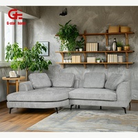 Canapé modulaire sectionnel Chesterfield trois places de luxe moderne GSTAR, tissu de haute qualité, gris, certifié ISO9001, pour salon