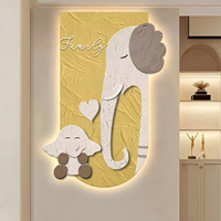 Wabi-sabi vent éléphant entrée porche décoration peinture de bon augure salon couloir couloir led mur art décoration de la maison