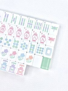 Vibrant <b>Garden</b> Party Themed Luxury American Mahjong <b>Tiles</b> Colorful Floral Engraved Acrylic Durable Mahjong Set Bright Summer - Product Image 2