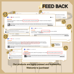 <span class=keywords><strong>Tour</strong></span> de panneau de douche à cascade thermostatique en acier inoxydable 6016 robinets sur pied avec motif de pulvérisation de pluie - Product Image 6