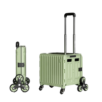 Chariot de courses pliable multifonctionnel en PP+ABS, chariot de camping portable, multi-roues, capacité de 35 L, écologique, utilisation à domicile et dans la salle de bain