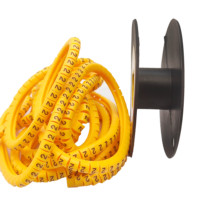 Marqueur de fil de câble rond en PVC de haute qualité, virole EC-0 EC-1 EC-2 EC-3 EC-J, série de câble à enfiler directement, marqueurs de câble plat