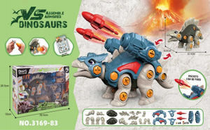 Kit di montaggio modello dinosauro in plastica Din's per bambini con funzioni di movimento e valore educativo - Product Image 3