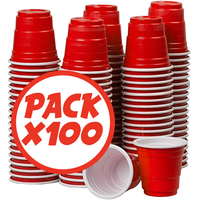 Verre à liqueur en plastique jetable de qualité alimentaire de 2oz, eau, café, bière, lait, va au lave-vaisselle, design classique personnalisable, mini tasse à shot