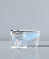 WC intelligent de luxe sans rebord, sans réservoir, avec bidet allongé, chasse d'eau automatique au pied, ouverture du couvercle, lavage à l'eau chaude, séchage, auto-nettoyant, en céramique, à poser au sol