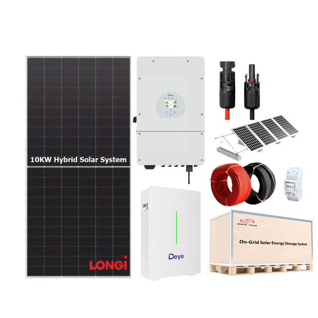 10kw Hybrid Complete PV Kit Solar System Single Phase Inverter With 615W in Stock Solar Panels