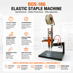 BOS-186 Elastic <b>Staple</b> Machine 60x48x100cm Semi-Automatic Pneumatic Packaging Equipment for Machinery & Hardware - Product Image 6