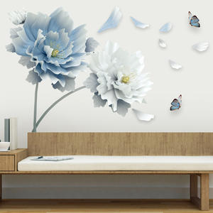 Decoración del hogar autoadhesivo vinilo impermeable 3D flor pegatina de pared - Product Image 5