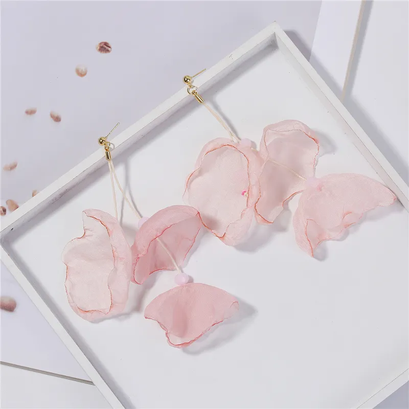 수제 3 꽃 스터드 귀걸이 레이스 여성 Earings 2019