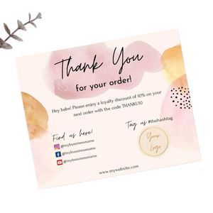 Cá nhân sang trọng thiết kế cảm ơn bạn thẻ đặt hàng tùy chỉnh với logo chăm sóc đồ trang sức thẻ in ấn hướng dẫn cho doanh nghiệp nhỏ - Product Image 1