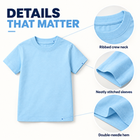 T-shirts vierges personnalisables pour enfants avec logo, 230 GSM, 100 % coton, manches courtes, col rond, pour garçons et filles, vente en gros sous marque privée