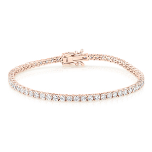 18K White/Yellow/<b>Rose</b> <b>Gold</b> Lab Diamond Tennis Bracelet - Product Image 5
