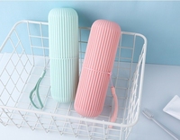 Voyage de luxe Portable multifonctionnel brosse à dents rince-bouche tasse boîte de rangement rayé cylindre Nylon Design élégant mode lavage
