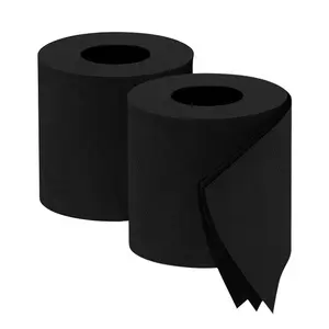 Sıcak banyo malzemesi kabartmalı rulo ucuz siyah tuvalet kağıdı baskılı dokulu kağıt rulo