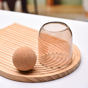 Kustomisasi 450ml 1300ml stoples penyimpanan kaca borosilikat tinggi gabus untuk tutup bola Amber biru untuk makanan untuk biji kopi - Product Image 5