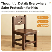Chaise pour enfants en bois massif traditionnelle avec dossier, tabouret bas et petit banc en bois pour chambre et salon