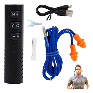 Écouteurs intra-auriculaires filaires avec prise jack 3,5 mm, câble en nylon bleu, écouteurs orange avec télécommande et micro pour le sport et l'isolation du bruit industriel - Product Image 1