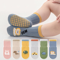 Chaussettes antidérapantes en coton pour bébés et tout-petits, motif animaux de dessin animé, pour garçons et filles nouveau-nés, idéales pour l'hiver et le trampoline - Vente en gros