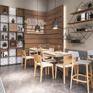 原创零售快餐店餐厅室内设计，带展示柜的咖啡店室内家具设计