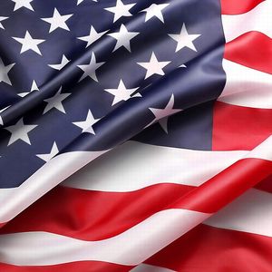 Drapeau <span class=keywords><strong>américain</strong></span> imprimé en soie, Logo personnalisé, bannière volante extérieure en Polyester 100D Durable avec œillets, livraison rapide - Product Image 3