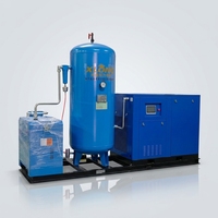 Compresseur d'air à vis stationnaire monté sur châssis Jinjing, moteur PLC, alimentation CA, haute pression 30-40 bars, booster pour le soufflage de bouteilles PET