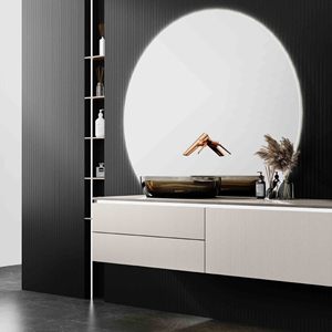 Robinet de lavabo encastré mural pour salle de bain, monocommande, eau chaude et froide, mitigeur en laiton finition or brossé pour villas - Product Image 6