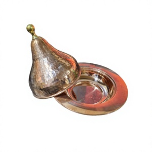 Plateau à beurre en cuivre martelé de qualité supérieure, vaisselle pour la maison et les hôtels, à prix imbattables - Product Image 1