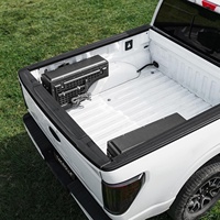 Boîte de rangement tactique en aluminium TACMOLLE pour benne de camion avec accessoires MOLLE et serrure, compatible avec Ford F150 2015-2025 côté conducteur