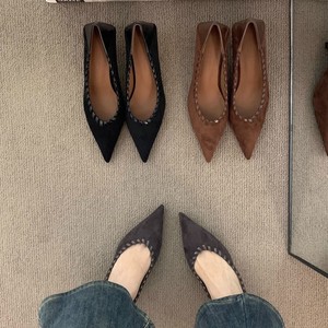 Fashion Leather Hollow Out Kitten Heels Suitable For Both <b>Men</b> And Women Comfortable Pointed Toe Low Heeled Waterproof <b>Shoes</b> - Product Image 1