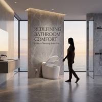Toilette intelligente moderne de luxe à poser au sol, en céramique, avec bidet intégré, conception sans réservoir, chauffage instantané, séchage à l'air chaud, télécommande