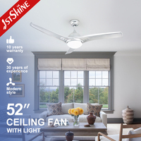 Ventilateur de plafond 1stshine 52 pouces avec pales en ABS, faible consommation d'énergie, ultra silencieux, économie d'énergie, Wi-Fi TUYA avec lumière