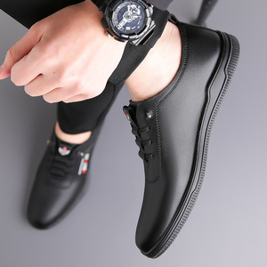 Zapatos Casuales Blancos para Hombre, Punta Redonda, Cuero Vacuno Genuino, Sin Cordones, Antideslizantes, Suela Suave, Zapatos para Caminar - Product Image 4