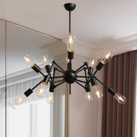 Lustre suspendu décoratif moderne en fer pliable en forme d'araignée à 6, 8, 12, 16 ou 18 têtes LED