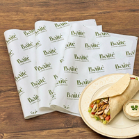 Papier sulfurisé biodégradable de qualité alimentaire, imprimé avec logo personnalisé, résistant à la graisse, pour la cuisson, les sandwichs, les hamburgers et le pain
