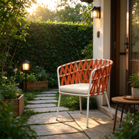 Chaise de jardin style cottage, en corde épaisse, pour assise temporaire, fauteuil de balcon, chaise de salle à manger d'extérieur en corde