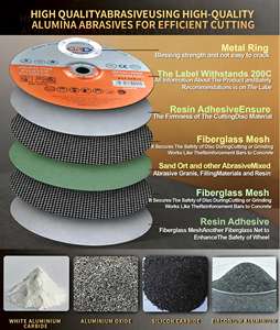 Disque à meuler en aluminium de 9 pouces, grain extra fin 80, haute dureté, épaisseur de 6 mm, diamètre intérieur de 22 mm en acier inoxydable - Product Image 6