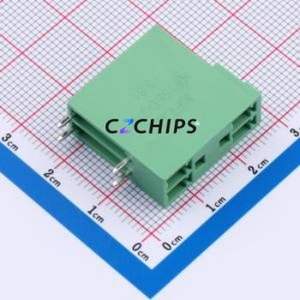 ZX-DGRH-3.81-2P Plug-in Terminal Block Bent Lead Through Hole,P=3.81mm Board-to-Board / Socket - Closed 2x2P 3.81mm Green - Product Image 1