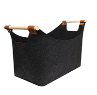 Panier de rangement extérieur portable avec poignée renforcée, matériau en feutre écologique, forme rectangulaire pour le bois de chauffage, les jouets, le rangement à domicile