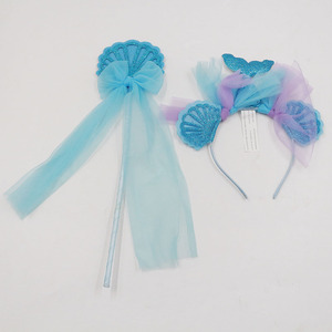 Disfraz <span class=keywords><strong>de</strong></span> Halloween para Niñas, Falda <span class=keywords><strong>de</strong></span> Princesa Sirena, Vestido <span class=keywords><strong>de</strong></span> Tul con Degradado Azul y Morado, con Varita Mágica, Inspirado en TV y Películas - Product Image 5