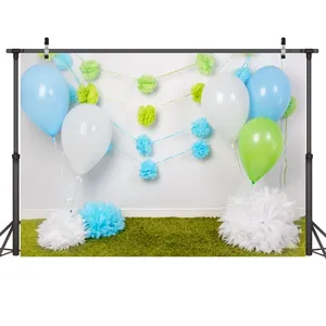 Fondo para sesión de fotos de un año de edad, telón 3d de tela para decoración de fiesta de cumpleaños, accesorios para fotomatón