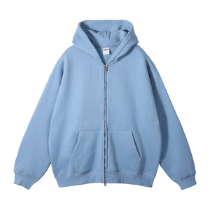 Felpa con <span class=keywords><strong>cappuccio</strong></span> unisex 2026 da 350G pesante con zip - Felpa oversize streetwear con cerniera a due vie e interno in pile spesso - Product Image 2