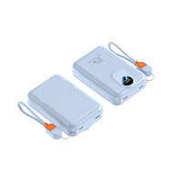 Batterie externe portable magnétique Li-Polymère Super Type-C 20W 22.5W avec sortie de charge sans fil et câble